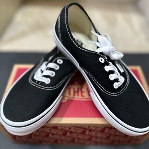 Vans Black Canvas Low-Top Sneakers with White Soles